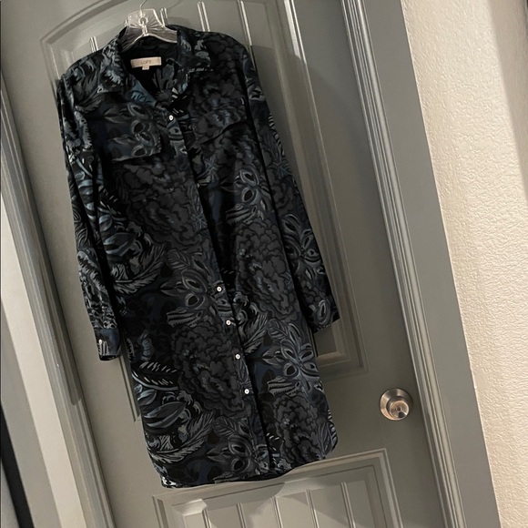 LOFT Tops - LOFT Blue and Black Patterned Dress